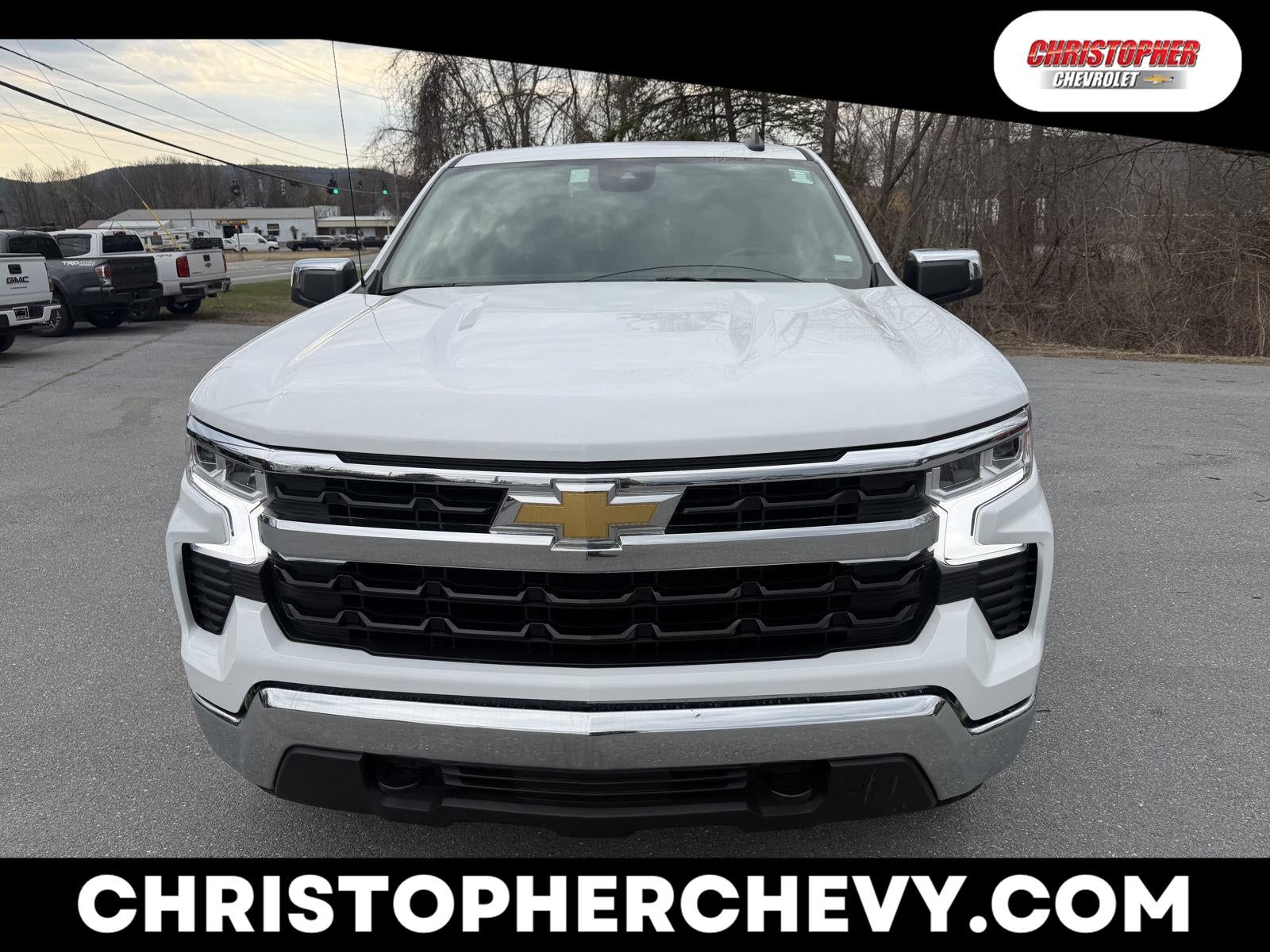 2025 Chevrolet Silverado 1500 LT in Summit White — front three-quarter view