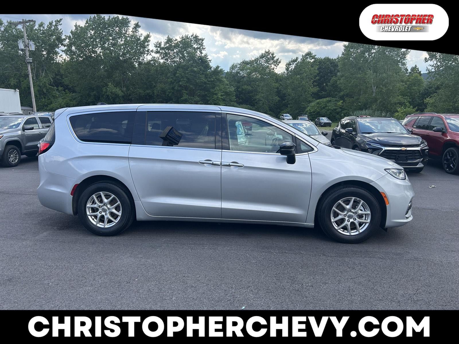 2024 Chrysler Pacifica Touring L in Silver — front three-quarter view