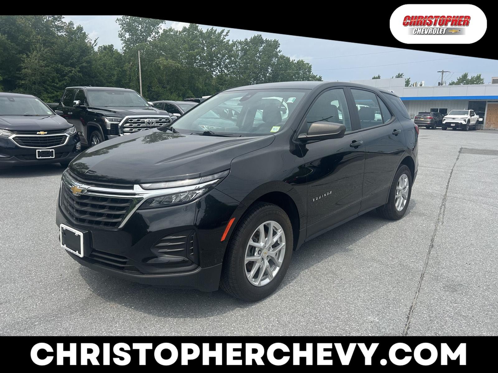 2022 Chevrolet Equinox LS in Mosaic Black Metallic — front three-quarter view