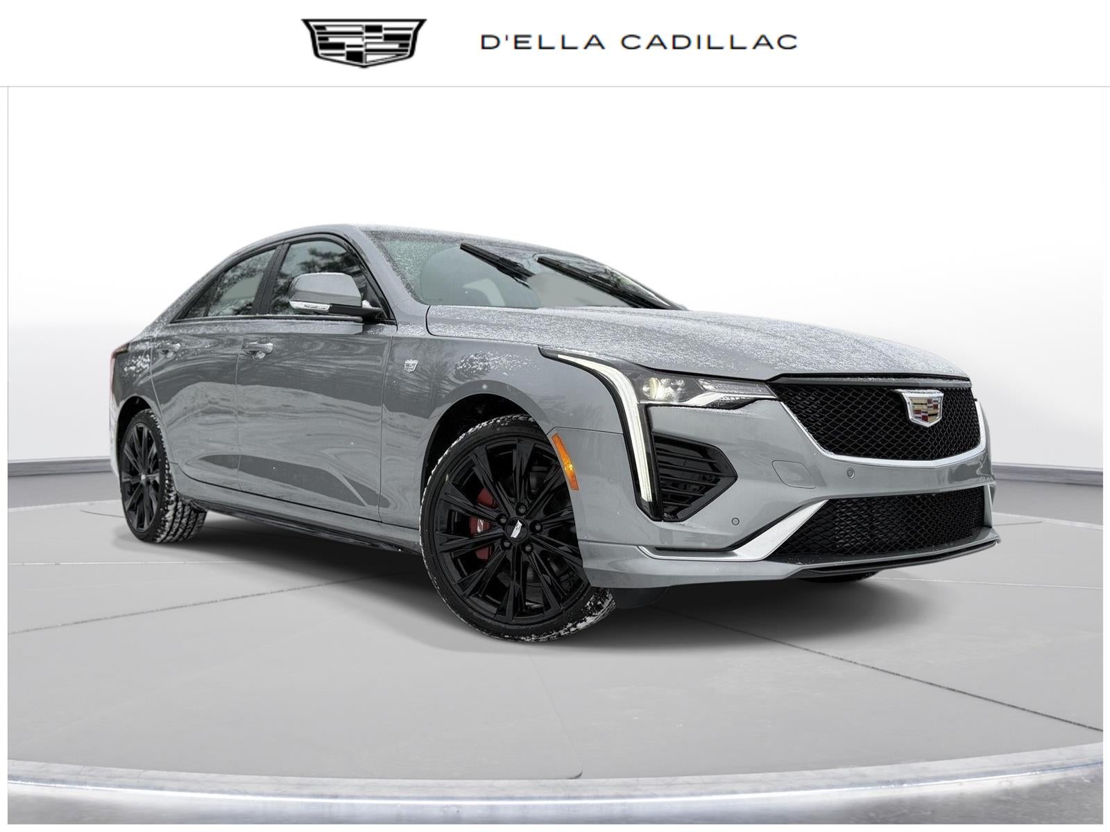 2026 Cadillac CT4 Sport in Argent Silver Metallic — front three-quarter view