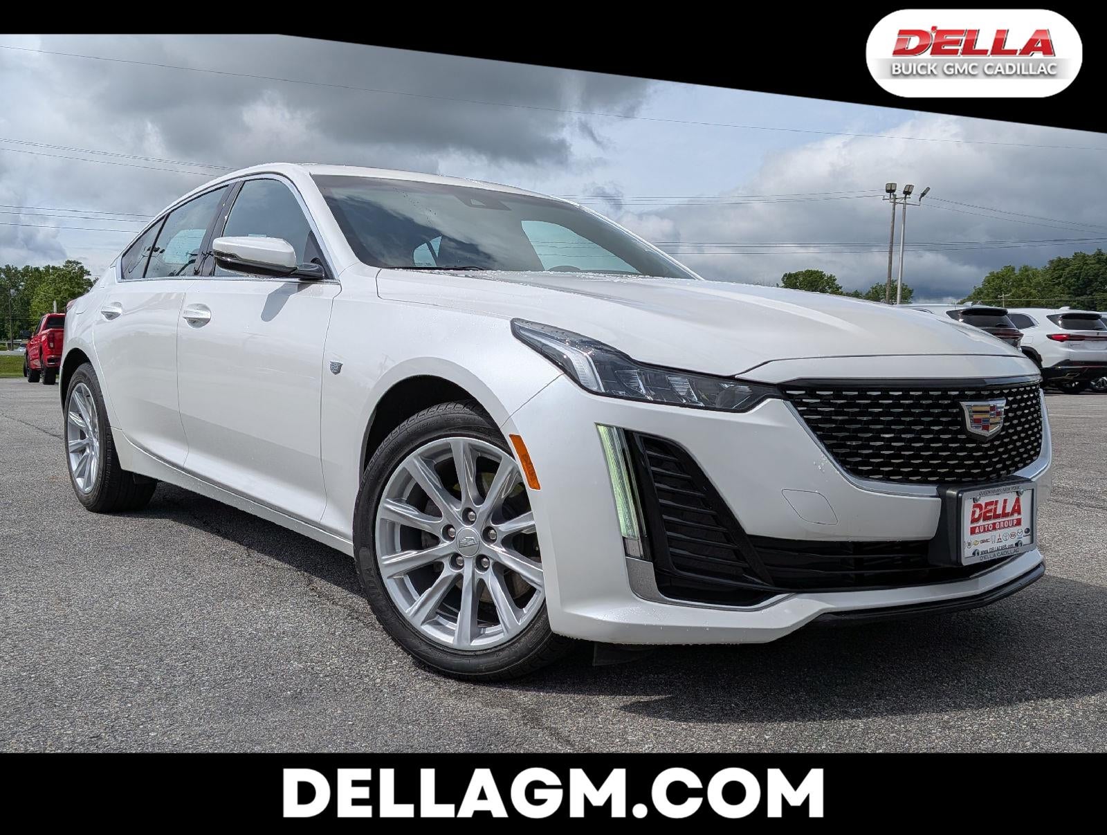2024 Cadillac CT5 Luxury in Crystal White Tricoat — front three-quarter view