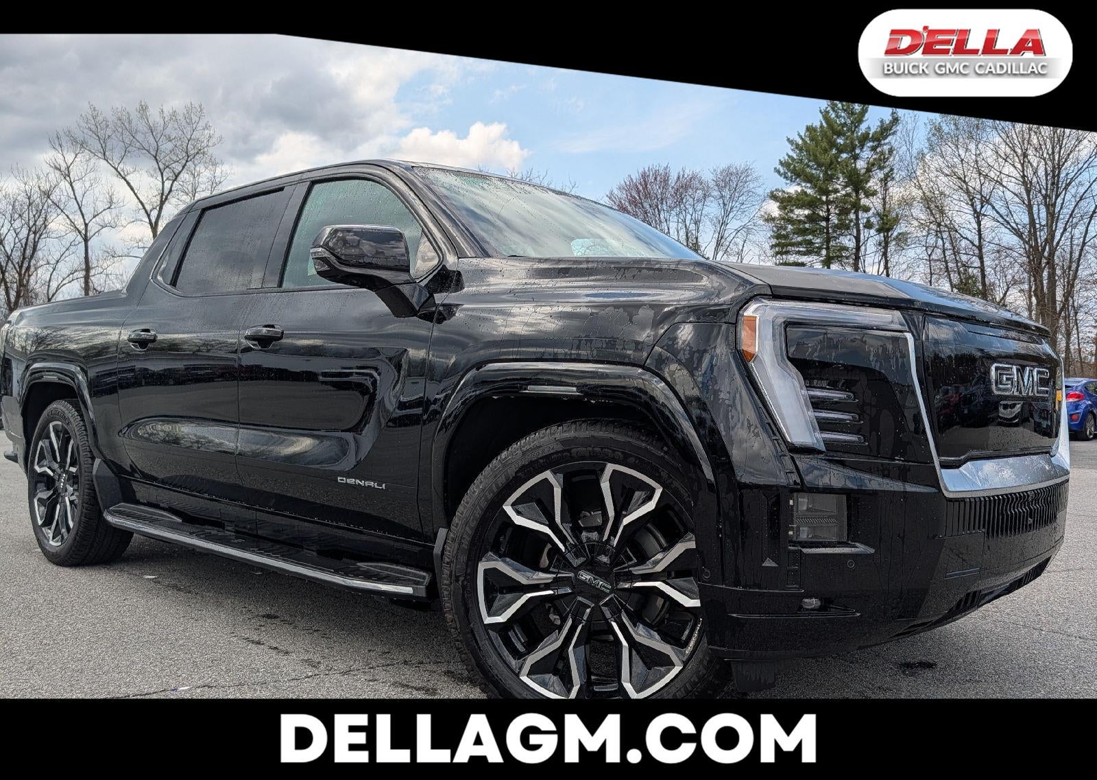2025 GMC Sierra EV Extended Range Denali in Onyx Black — front three-quarter view