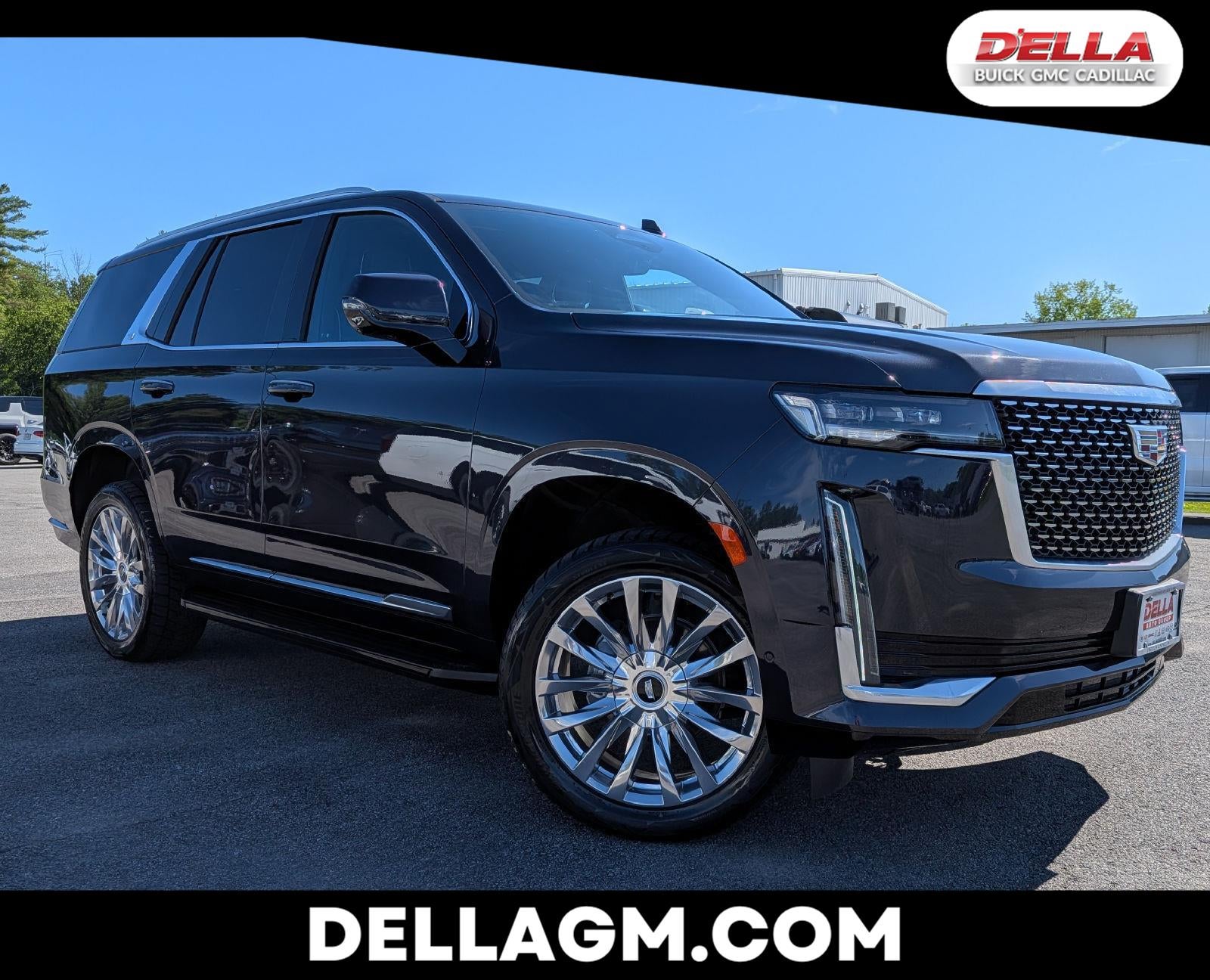 2023 Cadillac Escalade Premium Luxury in Galactic Gray Metallic — front three-quarter view