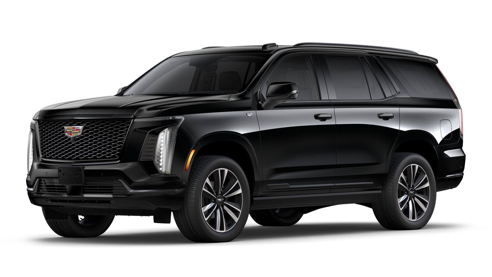 2026 Cadillac Escalade Sport in Black Raven — front three-quarter view