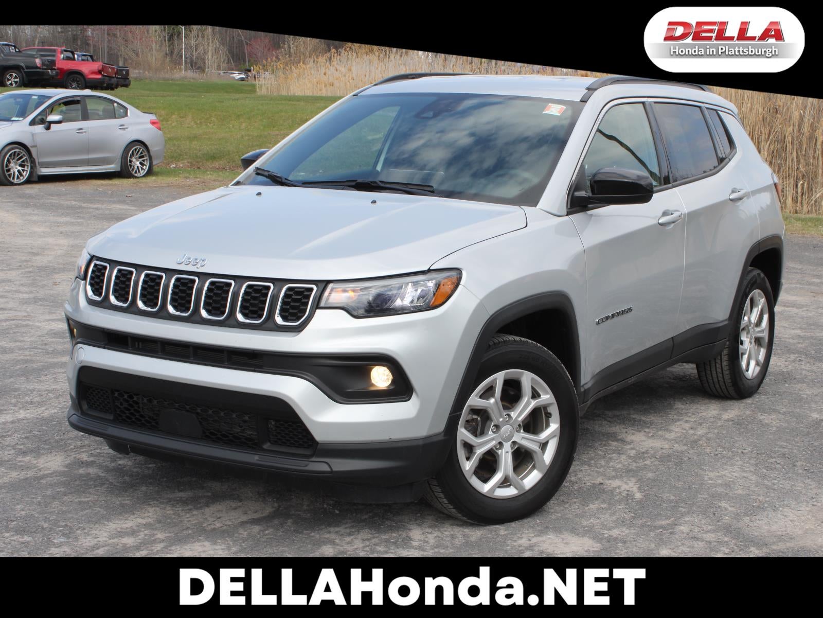 2024 Jeep Compass Latitude in Silver Zynith Metallic Clearcoat — front three-quarter view