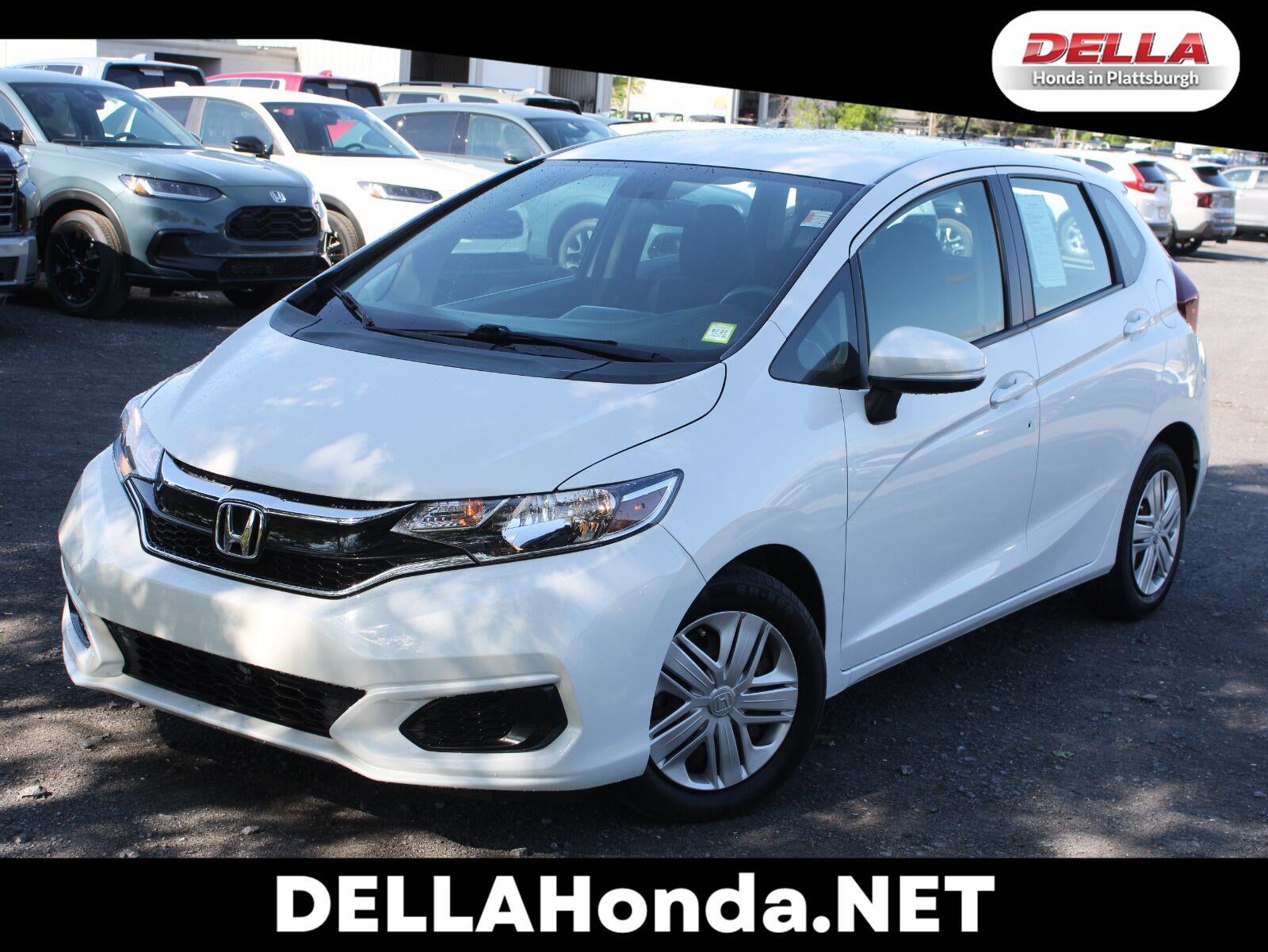 2019 Honda Fit LX in Platinum White Pearl — front three-quarter view