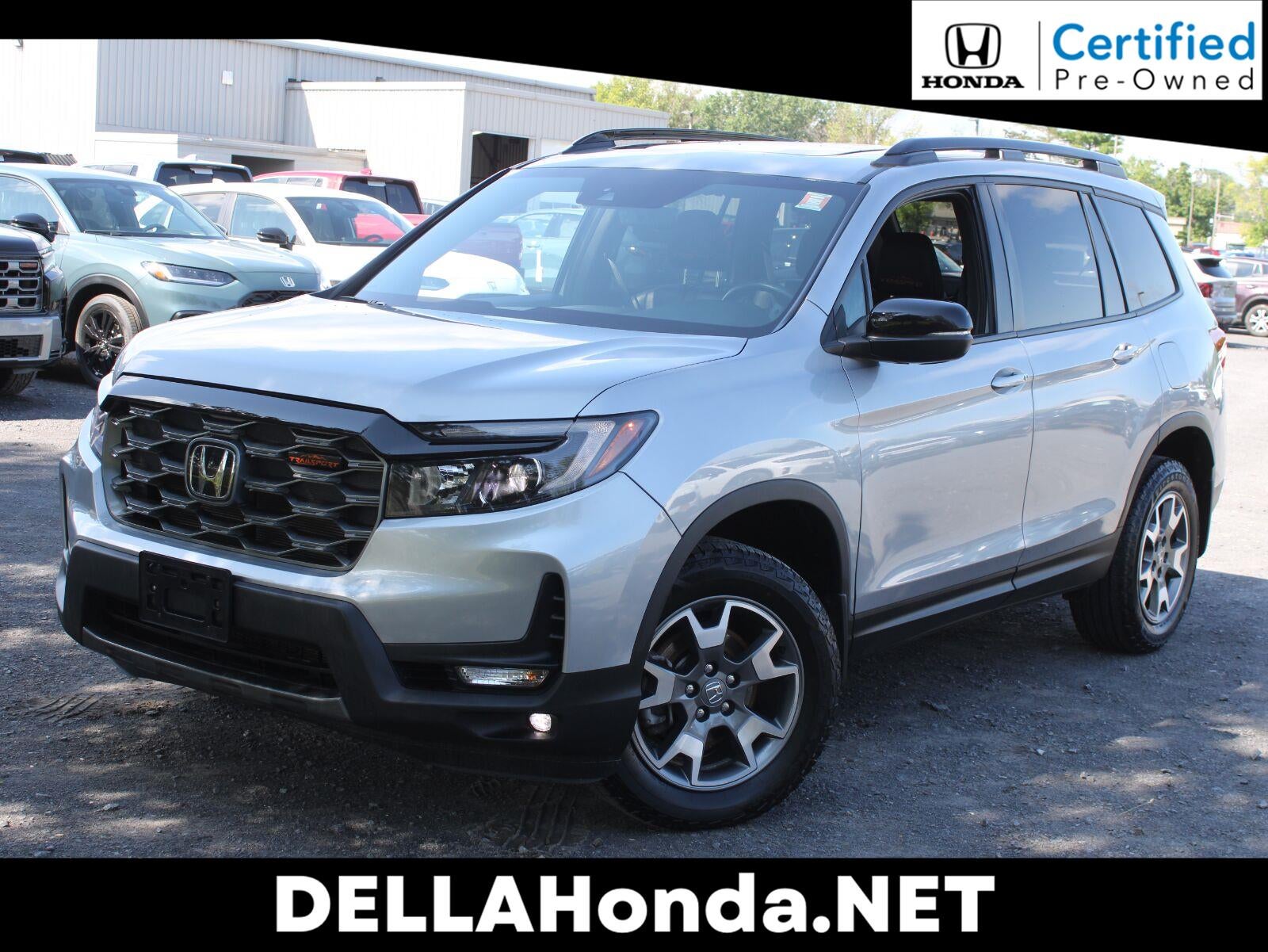 2023 Honda Passport TrailSport in Lunar Silver Metallic — front three-quarter view