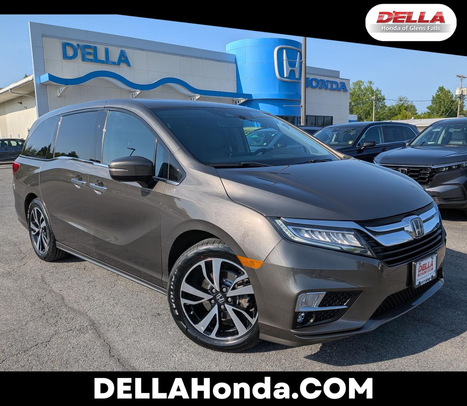 2019 Honda Odyssey Elite in Pacific Pewter Metallic — front three-quarter view