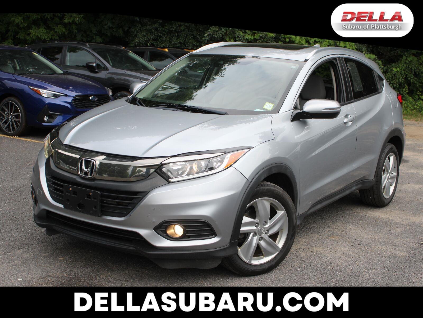 2019 Honda HR-V EX in Lunar Silver Metallic — front three-quarter view