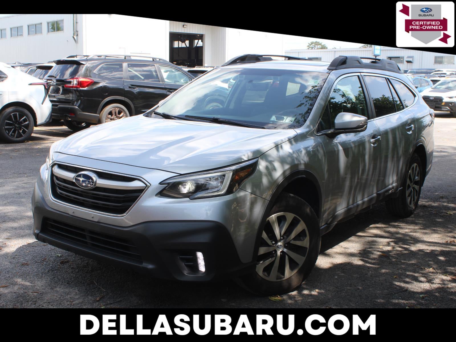 2022 Subaru Outback Premium in Ice Silver Metallic — front three-quarter view