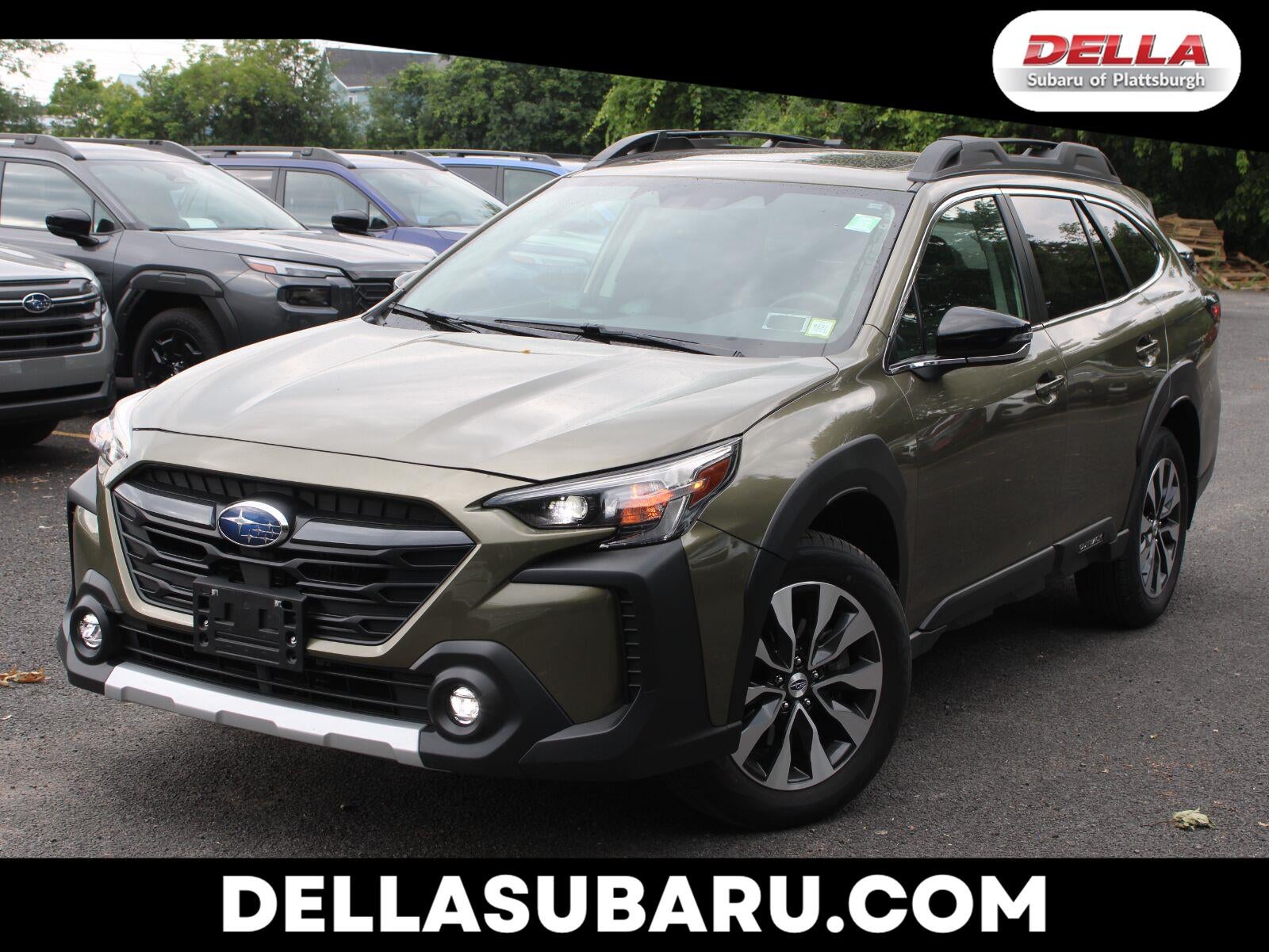 2025 Subaru Outback Limited in Autumn Green Metallic — front three-quarter view