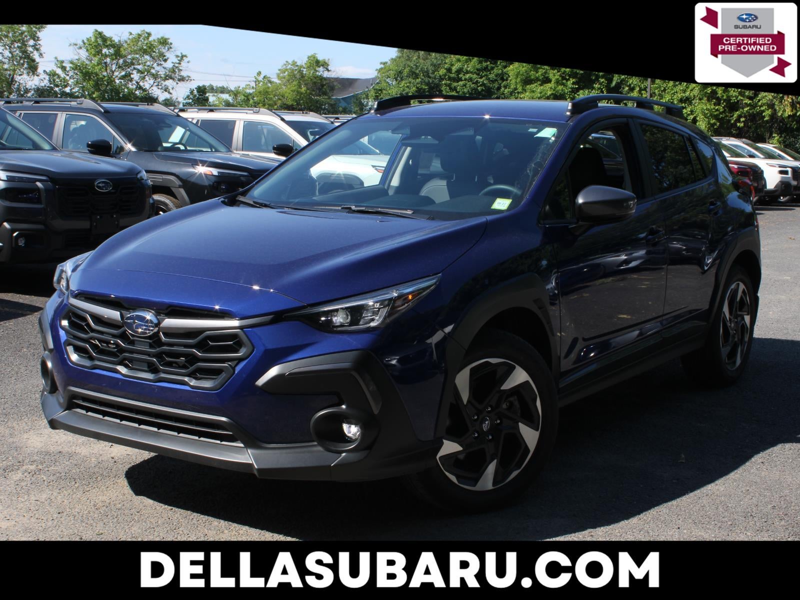 2025 Subaru Crosstrek Limited in Sapphire Blue Pearl — front three-quarter view