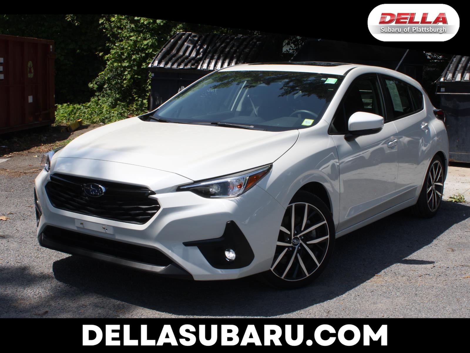 2025 Subaru Impreza Sport in Crystal White Pearl — front three-quarter view