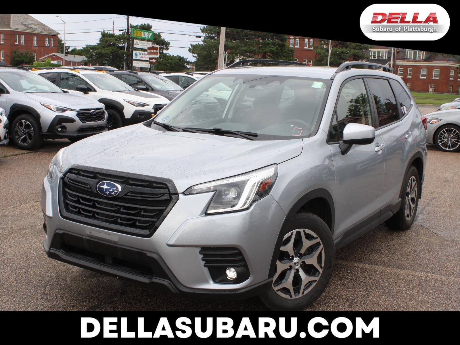 2024 Subaru Forester Premium in Silver — front three-quarter view