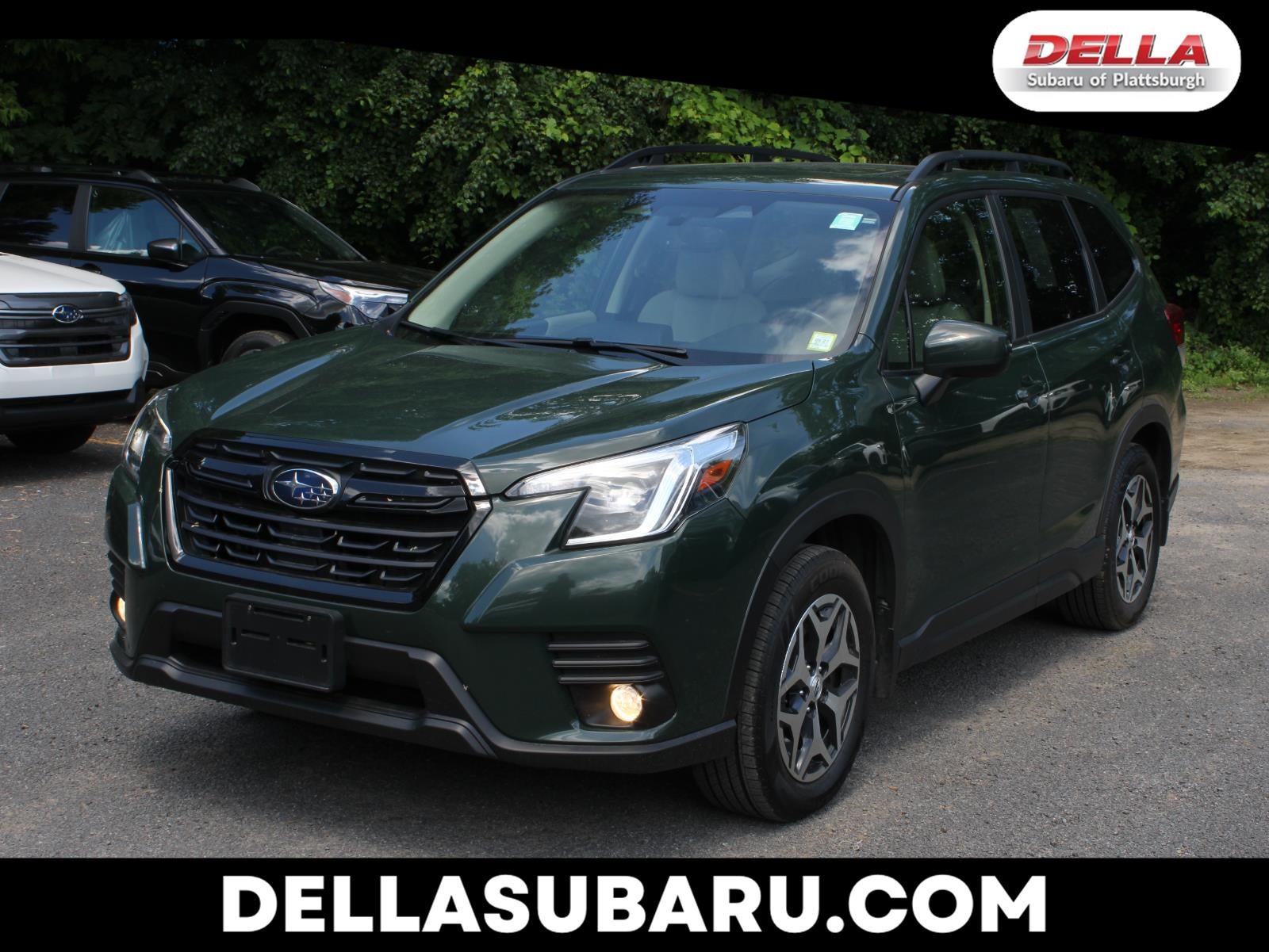 2022 Subaru Forester Premium in Cascade Green Silica — front three-quarter view