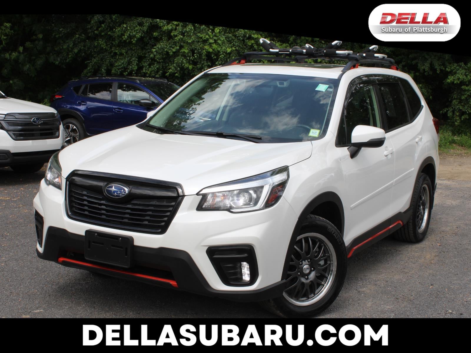 2019 Subaru Forester Sport in Crystal White Pearl — front three-quarter view