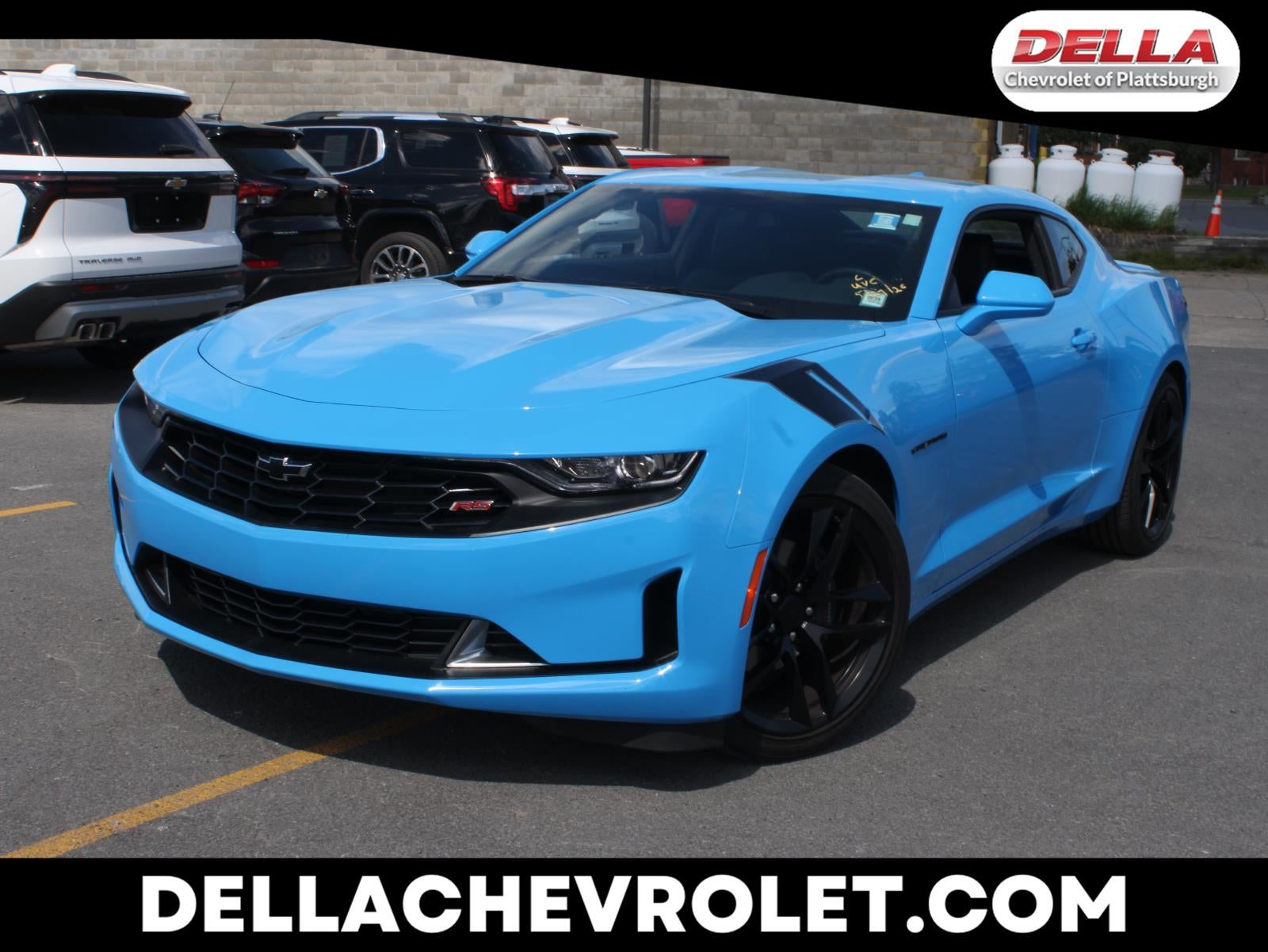 2023 Chevrolet Camaro 2LT in Rapid Blue — front three-quarter view