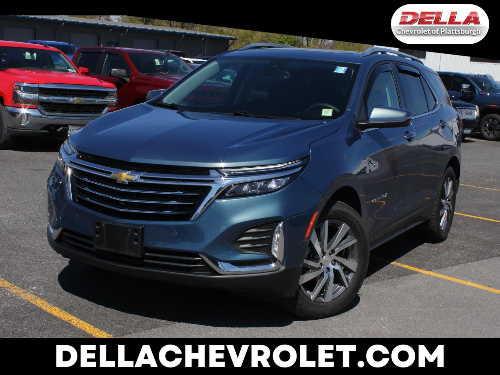 2024 Chevrolet Equinox Premier in Lakeshore Blue Metallic — front three-quarter view