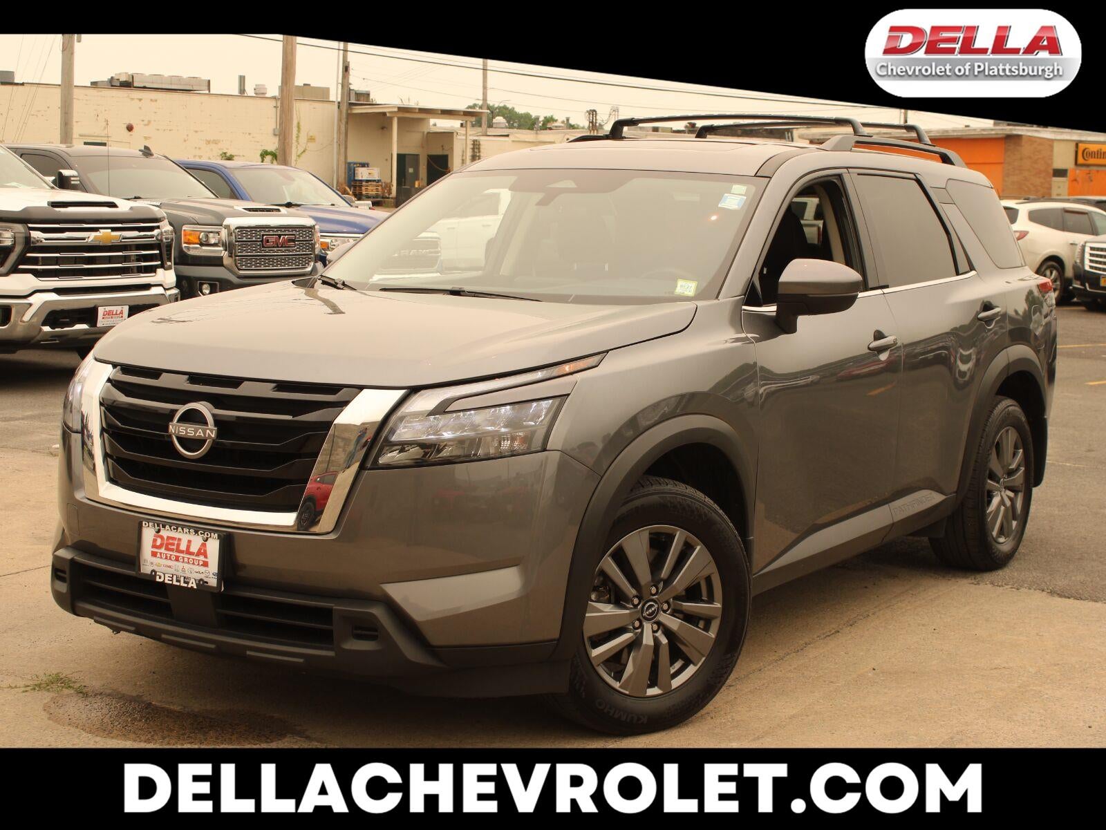 2025 Nissan Pathfinder SV 4WD in Gray — front three-quarter view
