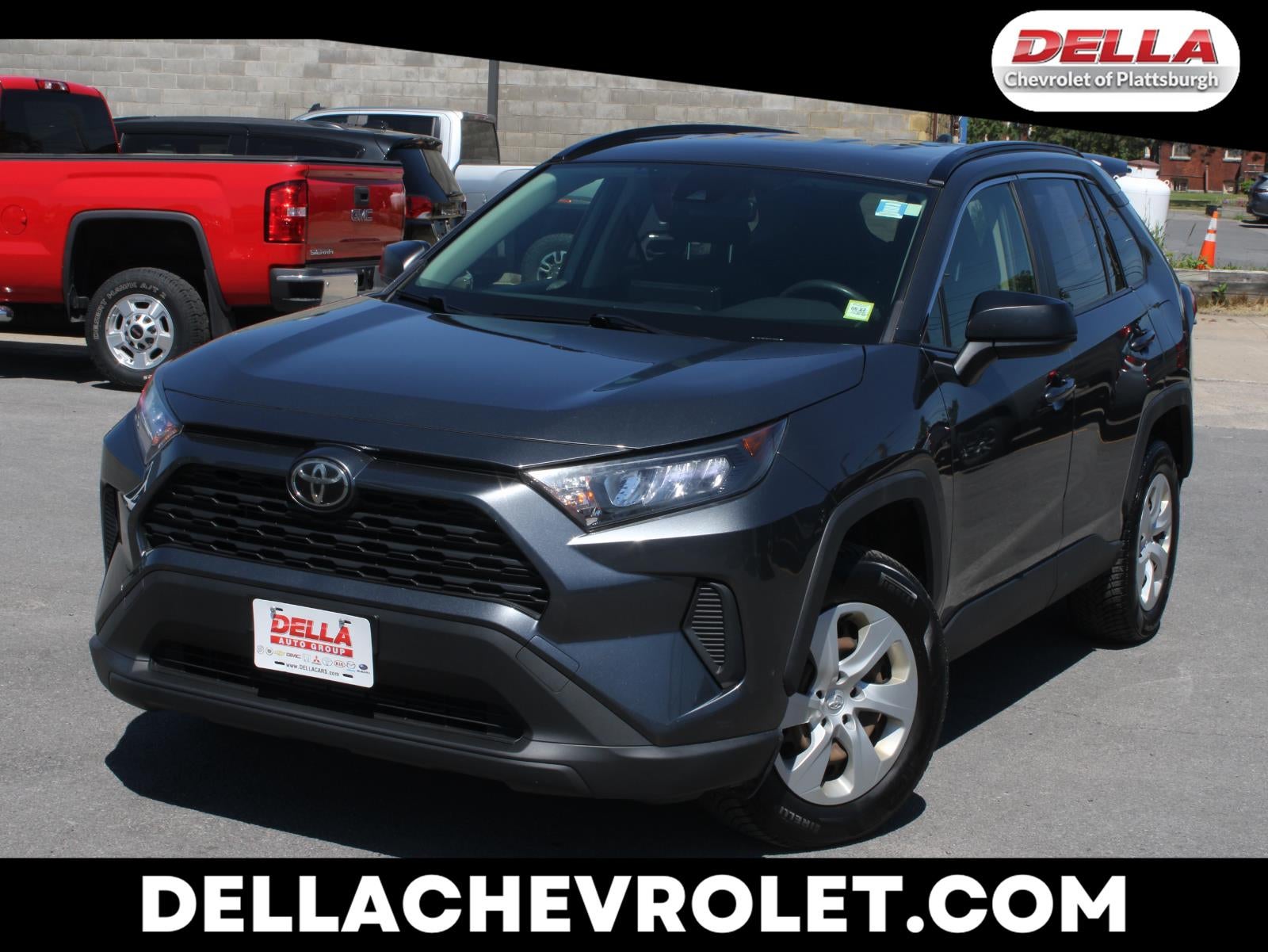 2019 Toyota RAV4 LE in Gray — front three-quarter view